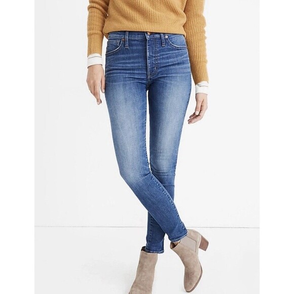 Madewell 9” Mid-Rise Skinny Jeans Size 28 Pendale Wash Stretch Magic Pockets NEW - Picture 1 of 12